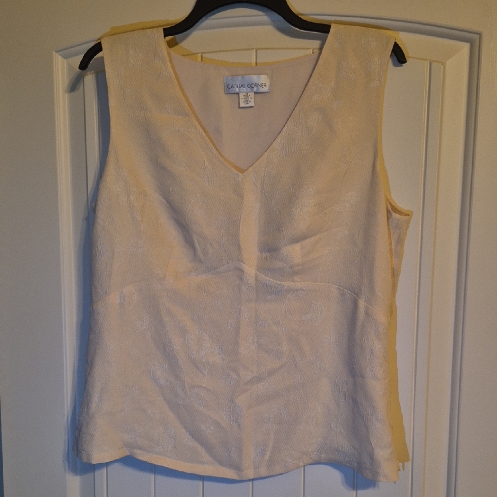 Casual Corner Beige V-Neck Blouse